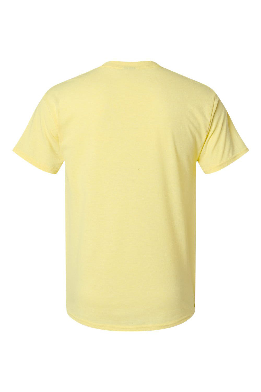 Hanes 42TB Mens X-Temp FreshIQ Moisture Wicking Short Sleeve Crewneck T-Shirt Heather Lemon Merangue Yellow Flat Back