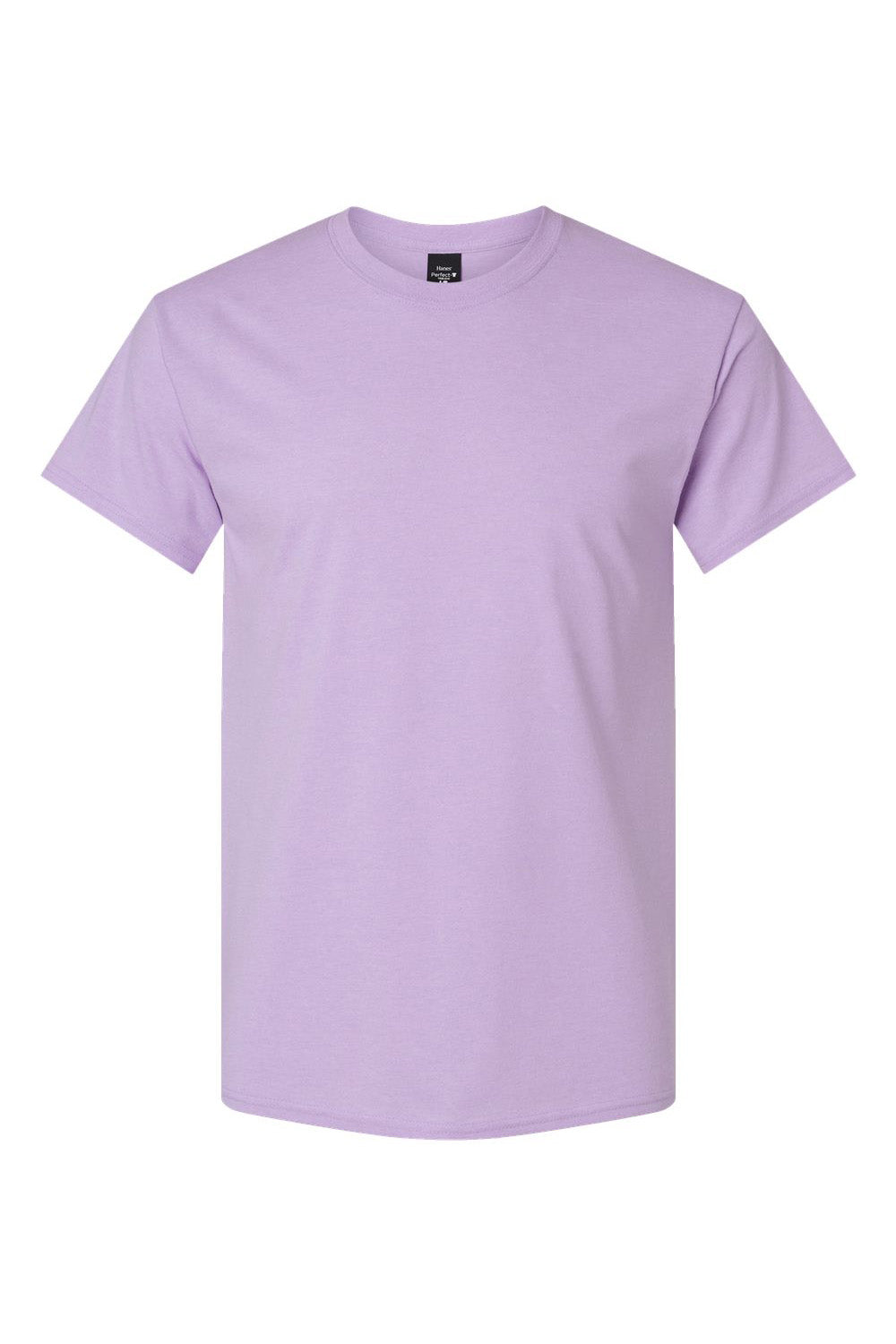 Hanes 42TB Mens X-Temp FreshIQ Moisture Wicking Short Sleeve Crewneck T-Shirt Heather Pale Violet Purple Flat Front