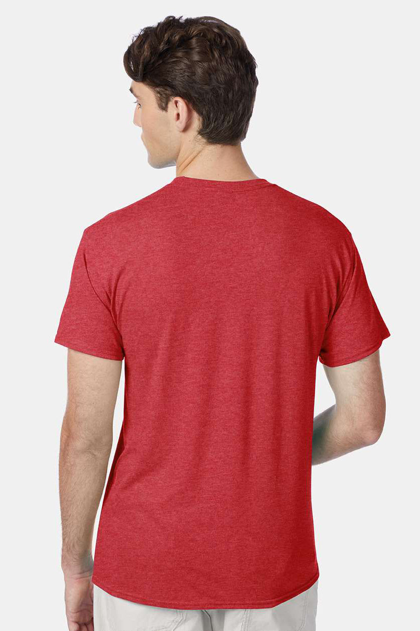 Hanes 42TB Mens X-Temp FreshIQ Moisture Wicking Short Sleeve Crewneck T-Shirt Red Model Back