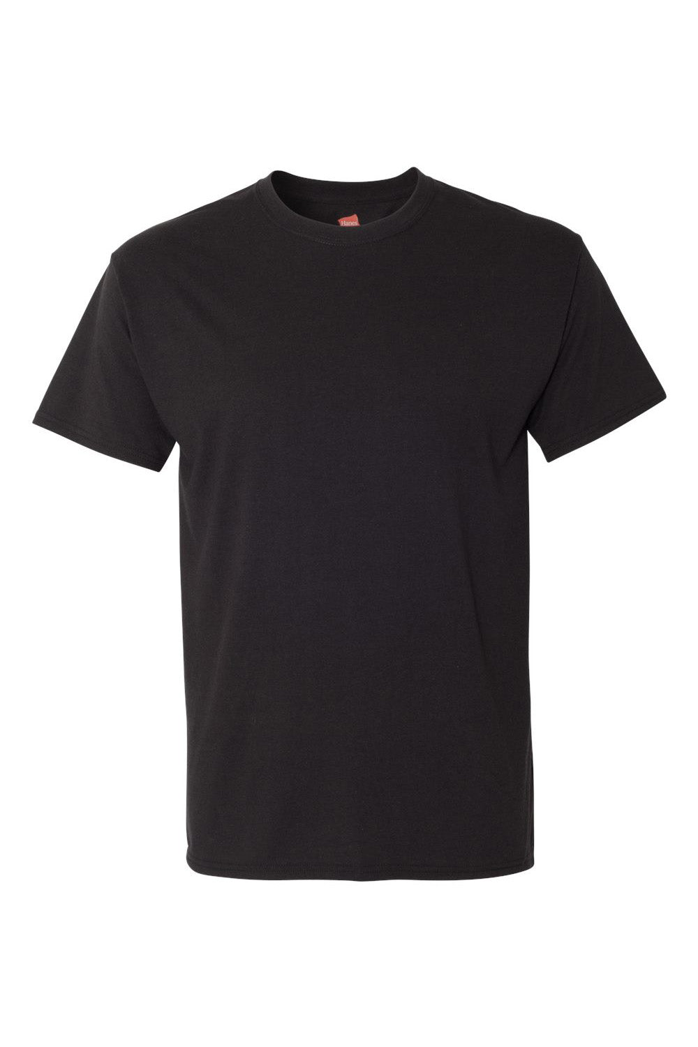 Hanes 42TB Mens X-Temp FreshIQ Moisture Wicking Short Sleeve Crewneck T-Shirt Black Flat Front