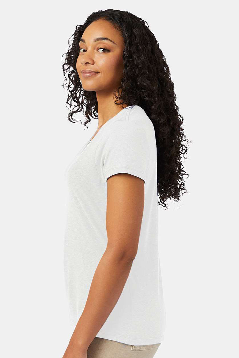 Hanes 42VT Womens X-Temp FreshIQ Moisture Wicking Short Sleeve V-Neck T-Shirt Eco White Model Side