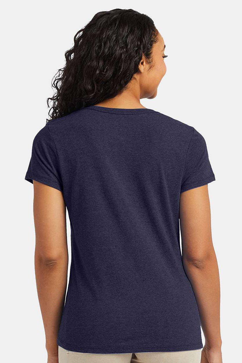 Hanes 42VT Womens X-Temp FreshIQ Moisture Wicking Short Sleeve V-Neck T-Shirt Navy Blue Model Back