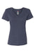 Hanes 42VT Womens X-Temp FreshIQ Moisture Wicking Short Sleeve V-Neck T-Shirt Navy Blue Flat Front