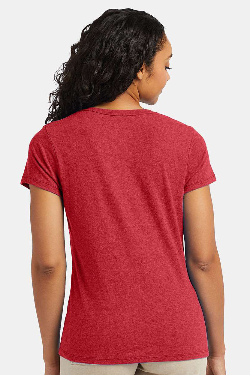 Hanes 42VT Womens X-Temp FreshIQ Moisture Wicking Short Sleeve V-Neck T-Shirt Red Model Back