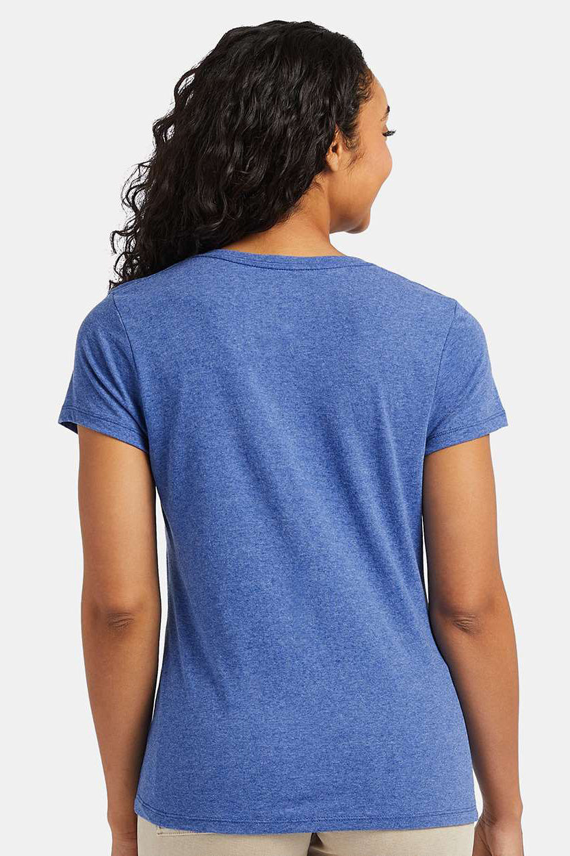 Hanes 42VT Womens X-Temp FreshIQ Moisture Wicking Short Sleeve V-Neck T-Shirt Royal Blue Model Back