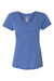 Hanes 42VT Womens X-Temp FreshIQ Moisture Wicking Short Sleeve V-Neck T-Shirt Royal Blue Flat Front