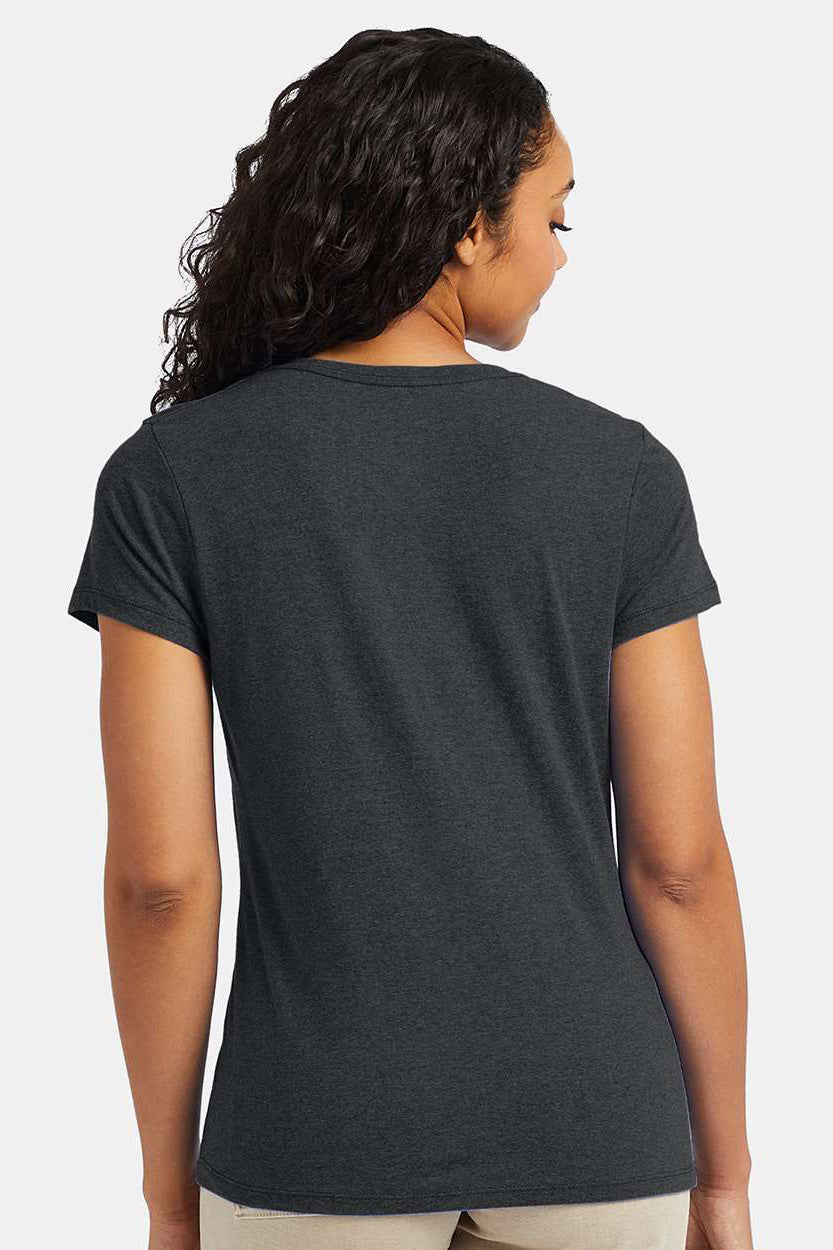 Hanes 42VT Womens X-Temp FreshIQ Moisture Wicking Short Sleeve V-Neck T-Shirt Slate Grey Model Back