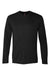 Hanes 482L Mens Cool DRI FreshIQ Moisture Wicking Long Sleeve Crewneck T-Shirt Black Flat Front