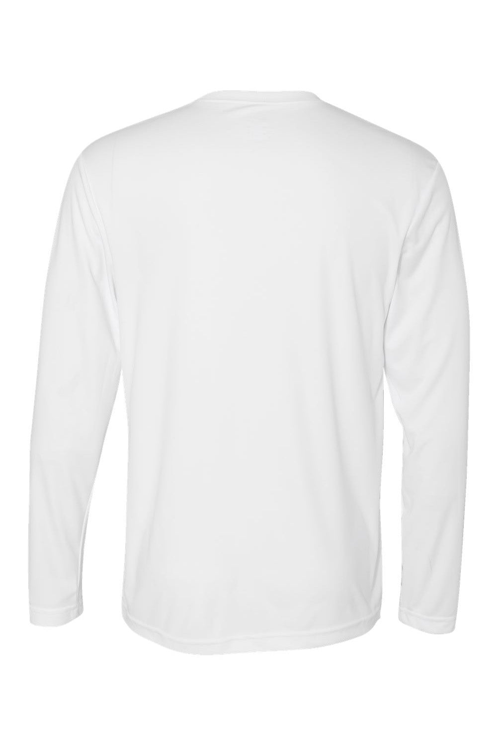 Hanes 482L Mens Cool DRI FreshIQ Moisture Wicking Long Sleeve Crewneck T-Shirt White Flat Back