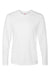 Hanes 482L Mens Cool DRI FreshIQ Moisture Wicking Long Sleeve Crewneck T-Shirt White Flat Front