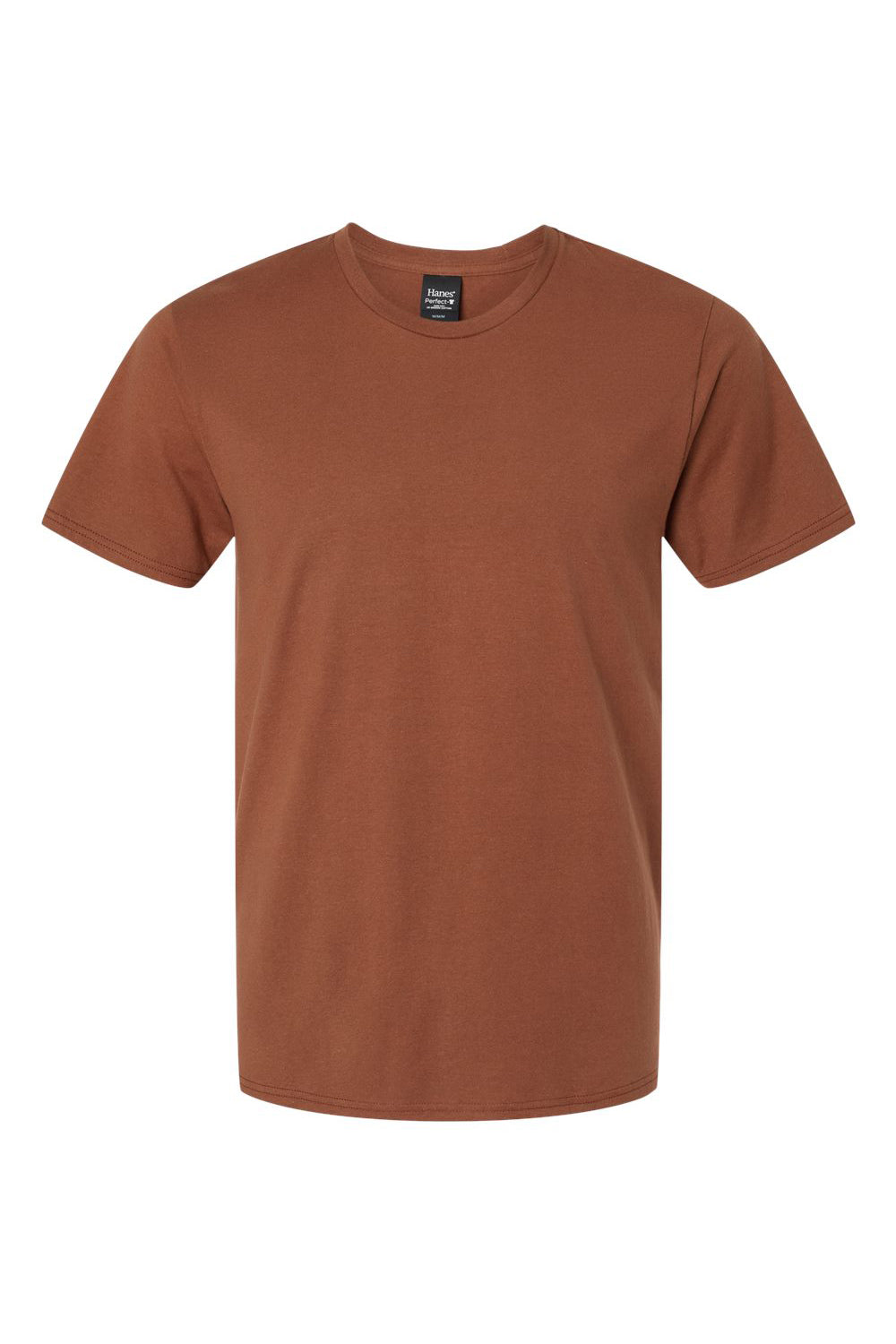 Hanes 4980 Mens Nano-T Short Sleeve Crewneck T-Shirt Canyon Rock Brown Flat Front