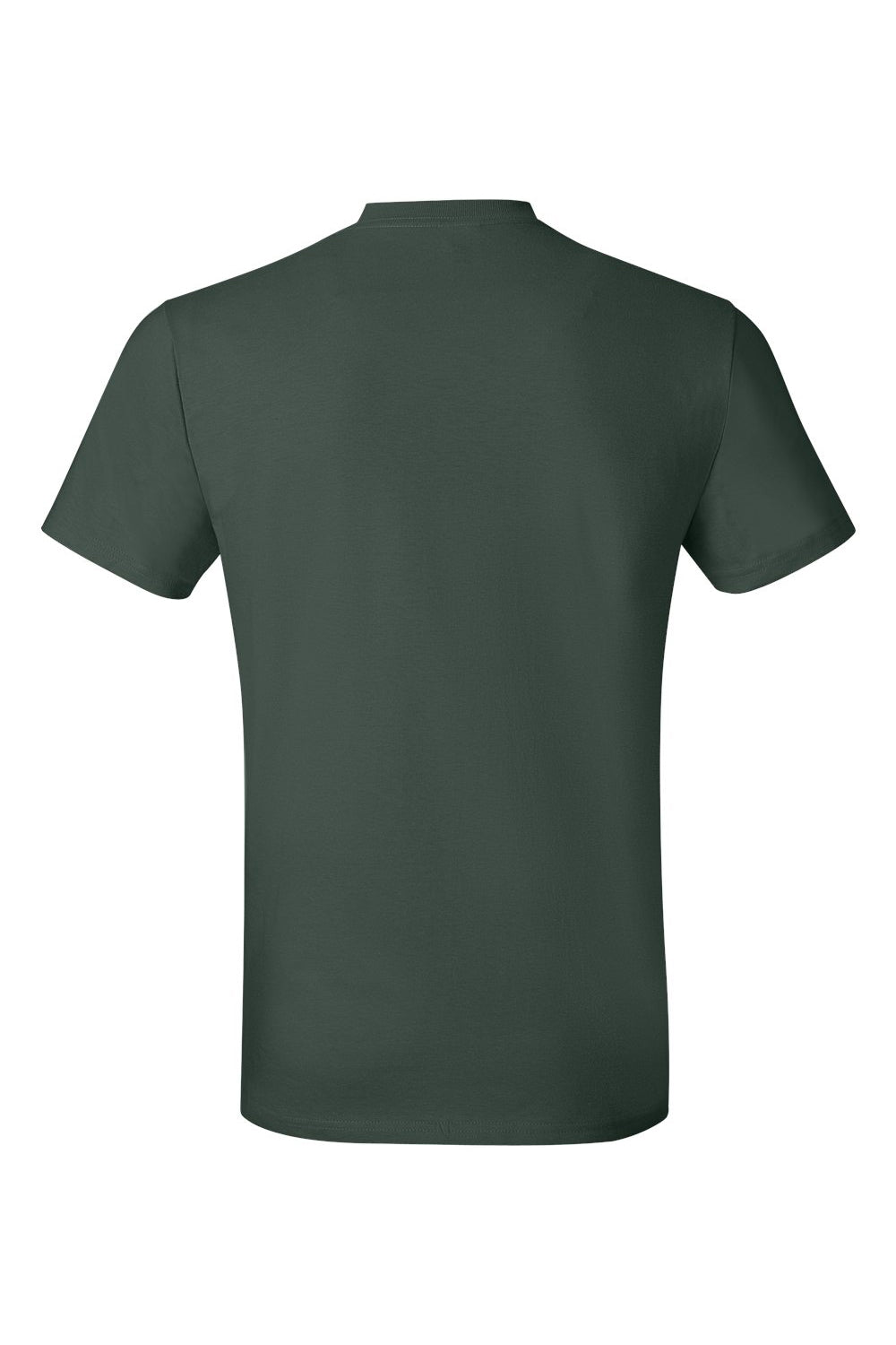 Hanes 4980 Mens Nano-T Short Sleeve Crewneck T-Shirt Deep Forest Green Flat Back