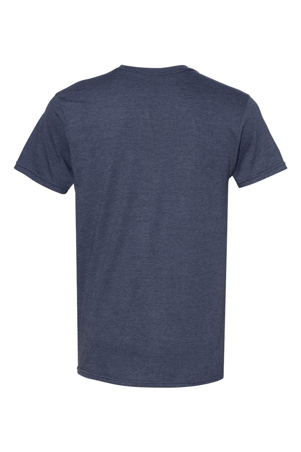 Hanes 4980 Mens Nano-T Short Sleeve Crewneck T-Shirt Heather Navy Blue Flat Back