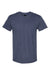 Hanes 4980 Mens Nano-T Short Sleeve Crewneck T-Shirt Heather Navy Blue Flat Front