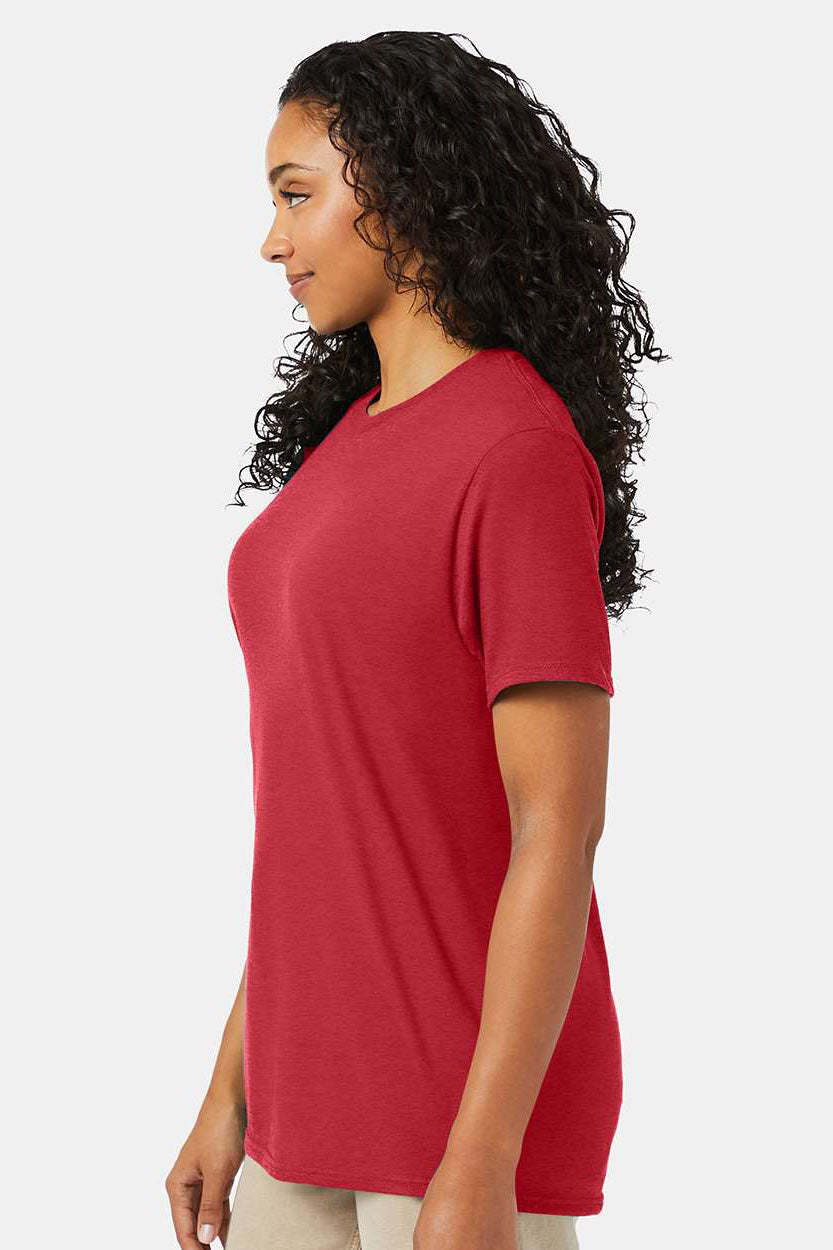 Hanes 4980 Mens Nano-T Short Sleeve Crewneck T-Shirt Heather Red Model Side