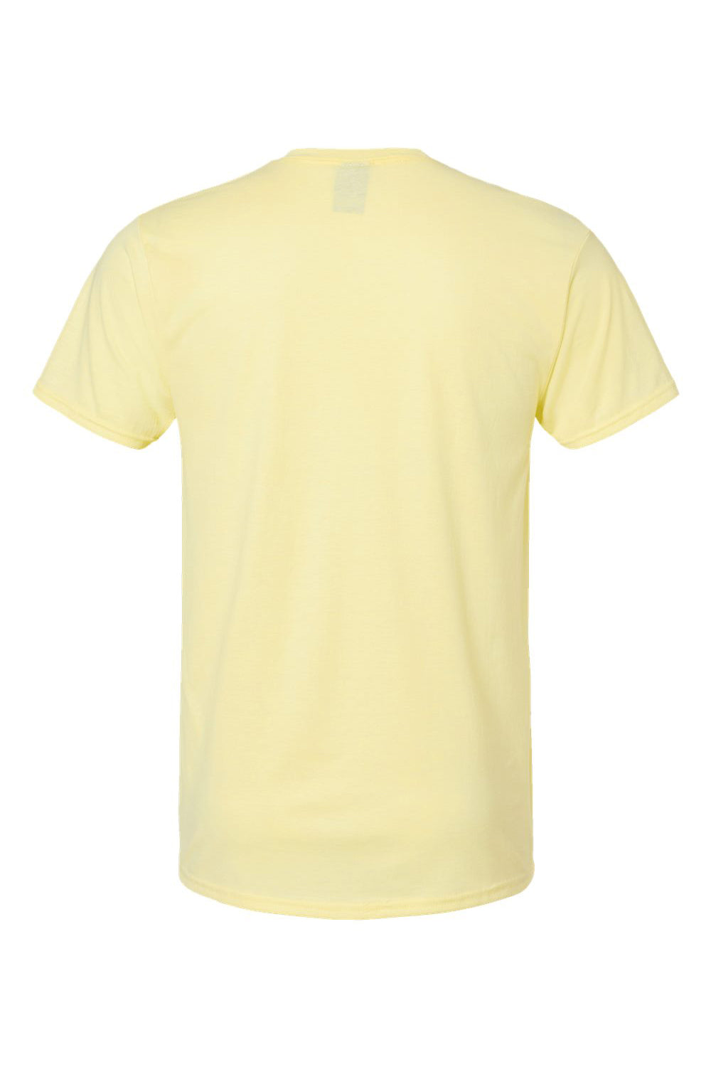 Hanes 4980 Mens Nano-T Short Sleeve Crewneck T-Shirt Heather Lemon Meringue Yellow Flat Back