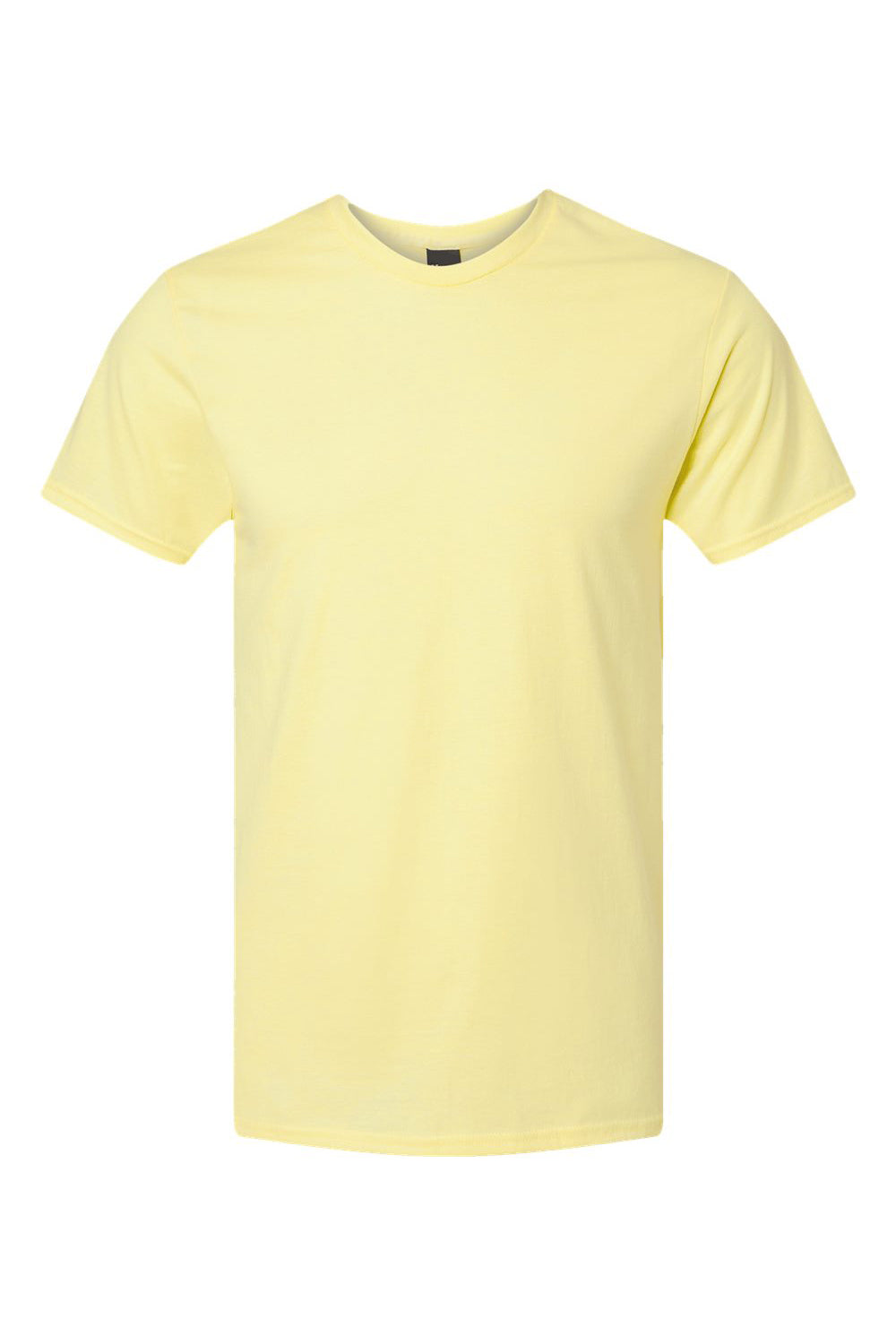 Hanes 4980 Mens Nano-T Short Sleeve Crewneck T-Shirt Heather Lemon Meringue Yellow Flat Front