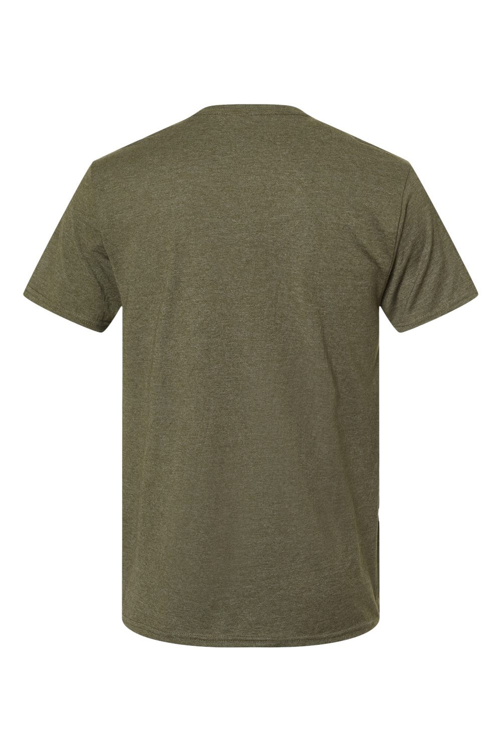 Hanes 4980 Mens Nano-T Short Sleeve Crewneck T-Shirt Heather Military Green Flat Back