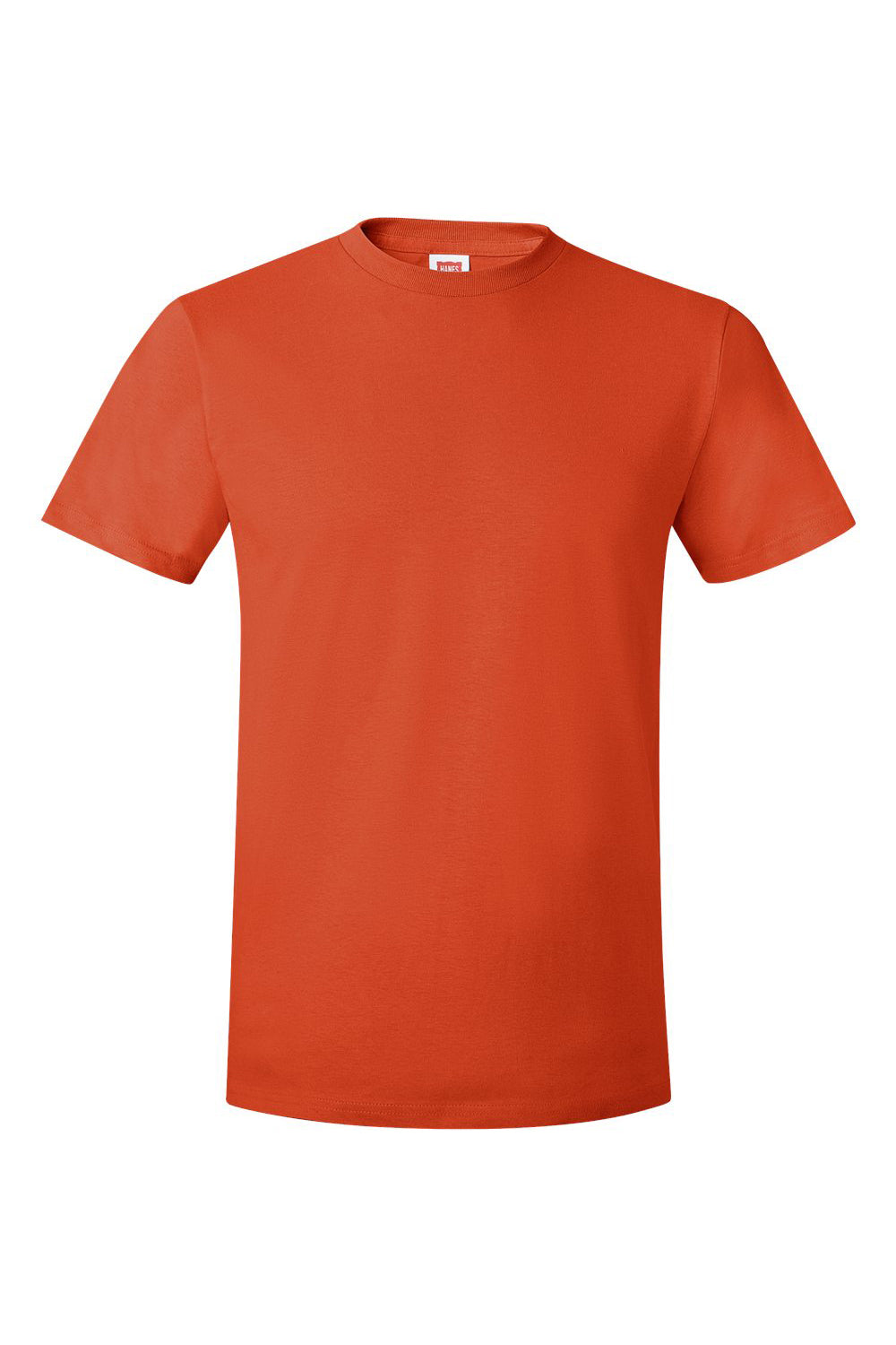 Hanes 4980 Mens Nano-T Short Sleeve Crewneck T-Shirt Orange Flat Front