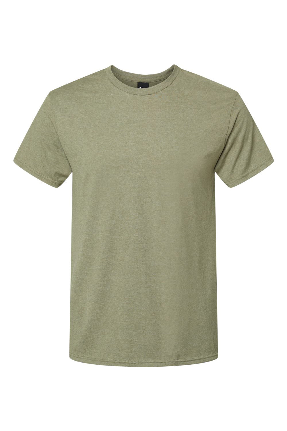 Hanes 4980 Mens Nano-T Short Sleeve Crewneck T-Shirt Heather Oregano Flat Front