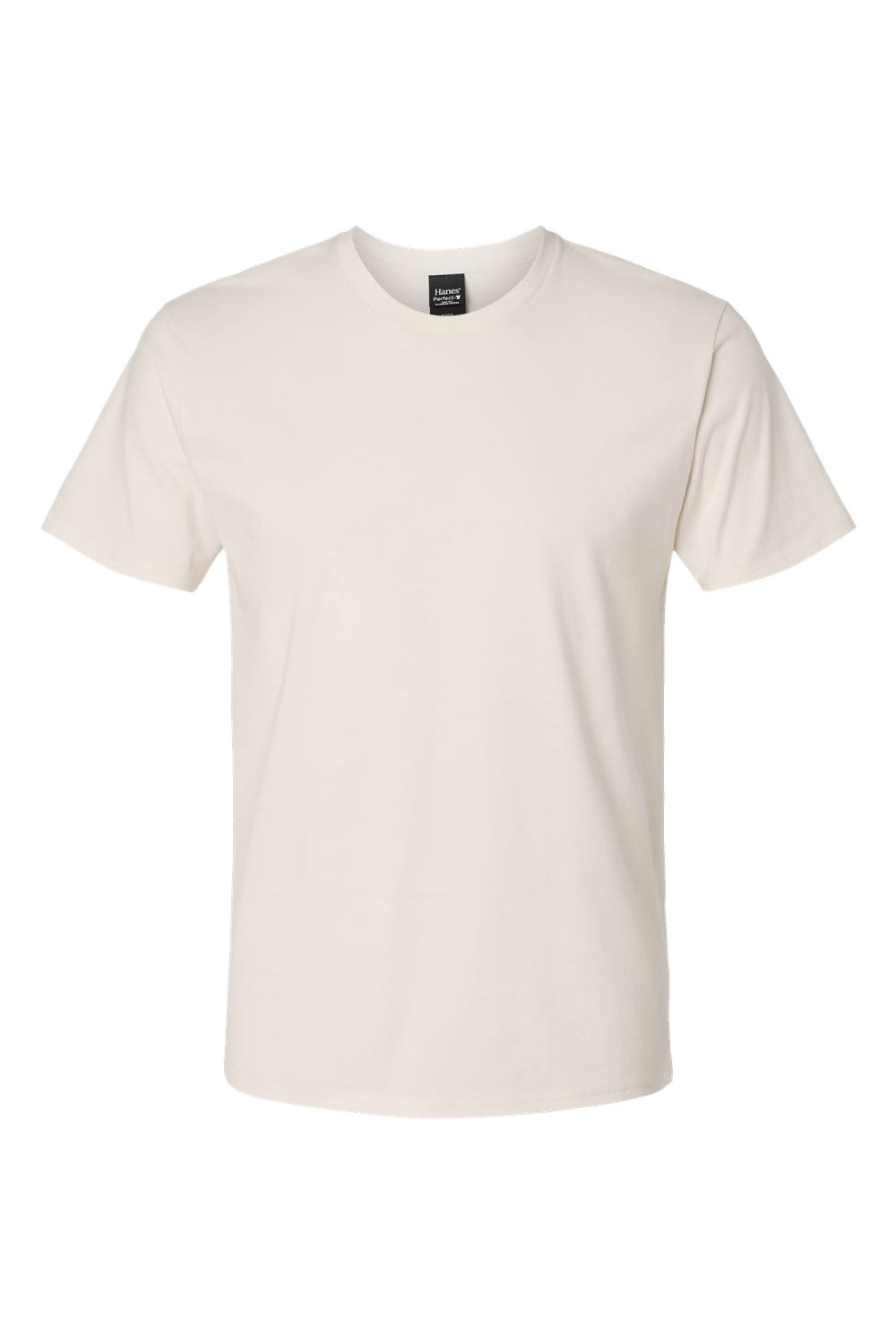 Hanes 4980 Mens Nano-T Short Sleeve Crewneck T-Shirt Parchment Flat Front