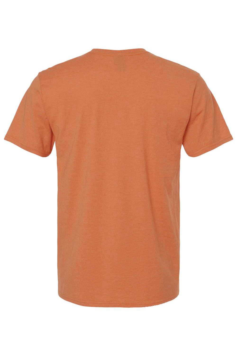 Hanes 4980 Mens Nano-T Short Sleeve Crewneck T-Shirt Heather Pumpkin Orange Flat Back