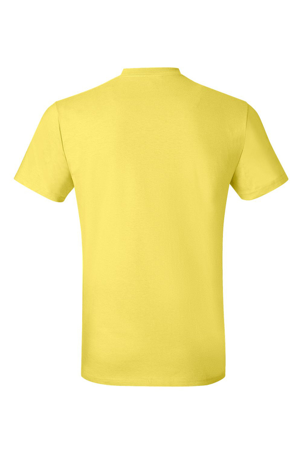 Hanes 4980 Mens Nano-T Short Sleeve Crewneck T-Shirt Yellow Flat Back