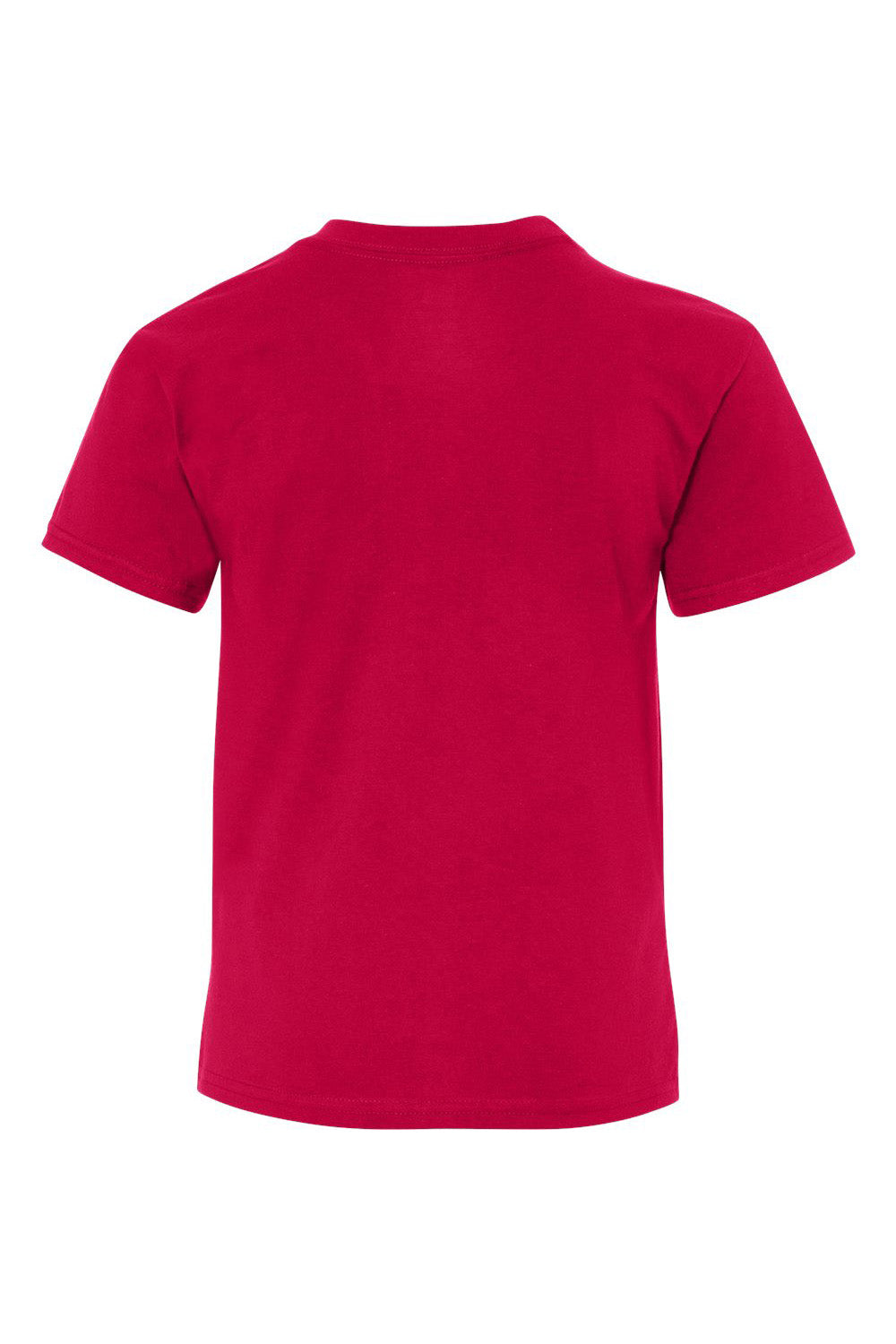 Hanes 498Y Youth Nano-T Short Sleeve Crewneck T-Shirt Deep Red Flat Back