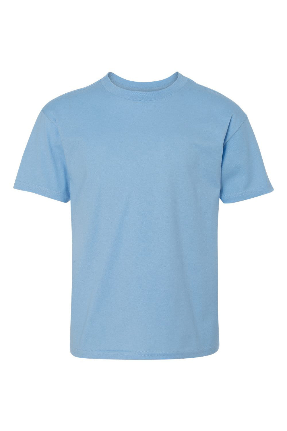 Hanes 498Y Youth Nano-T Short Sleeve Crewneck T-Shirt Light Blue Flat Front