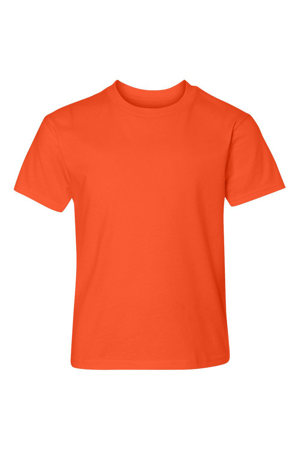 Hanes 498Y Youth Nano-T Short Sleeve Crewneck T-Shirt Orange Flat Front