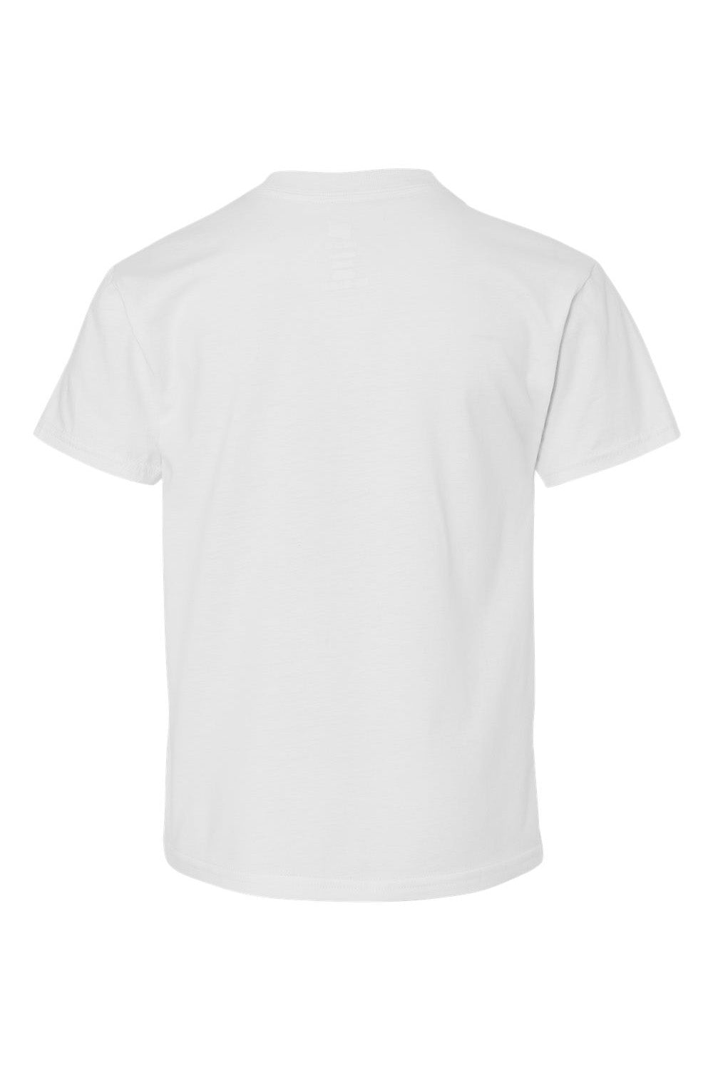 Hanes 498Y Youth Nano-T Short Sleeve Crewneck T-Shirt White Flat Back