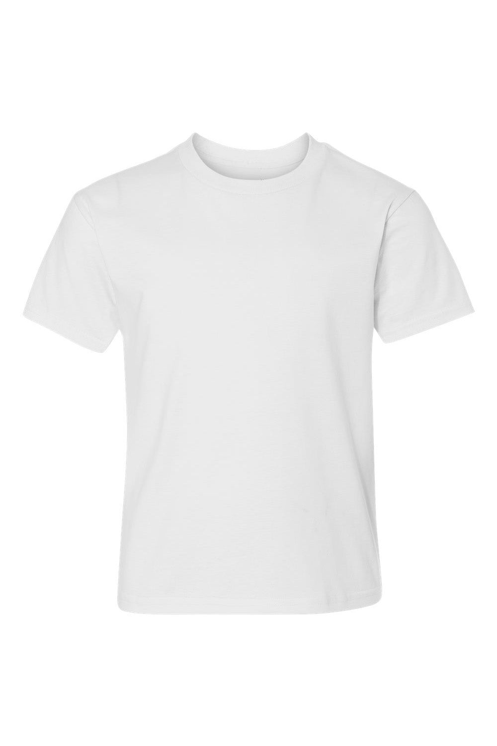 Hanes 498Y Youth Nano-T Short Sleeve Crewneck T-Shirt White Flat Front