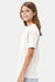 Hanes 498Y Youth Nano-T Short Sleeve Crewneck T-Shirt White Model Side