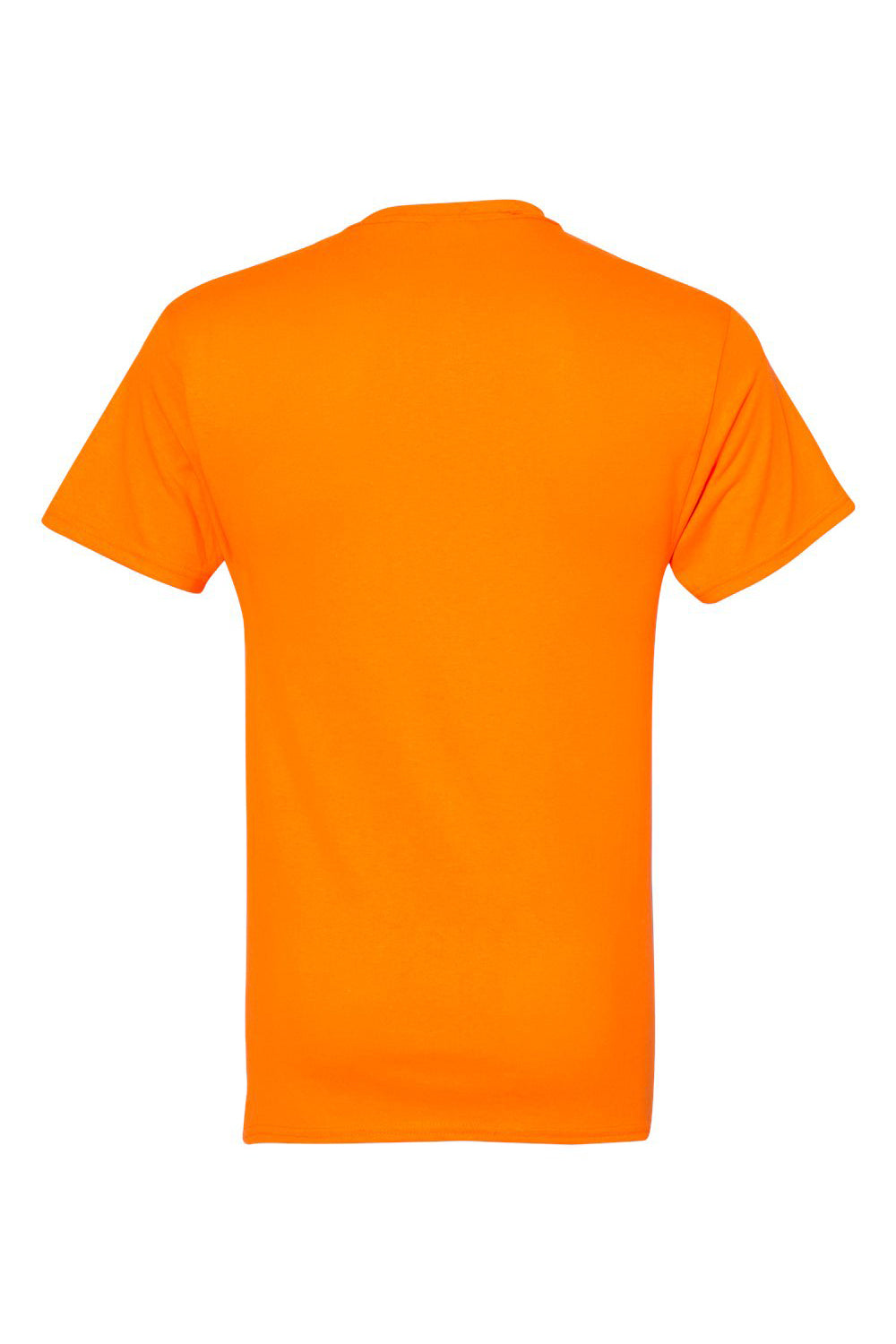 Hanes 5170 Mens EcoSmart Short Sleeve Crewneck T-Shirt Safety Orange Flat Back