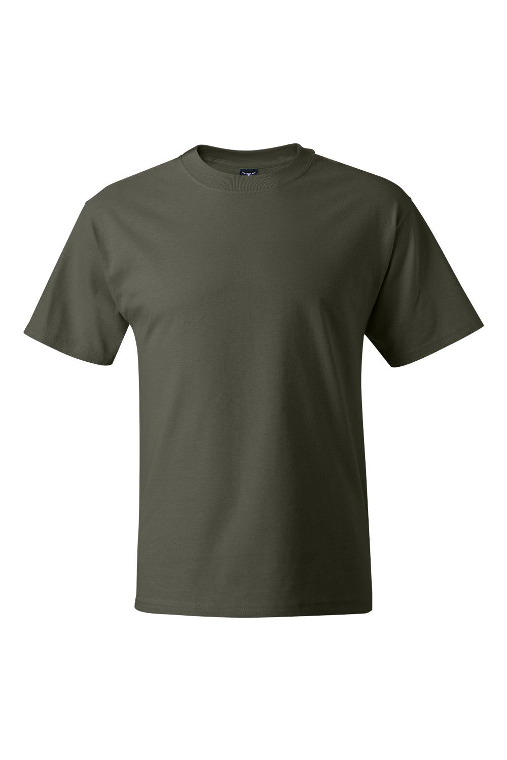 Hanes 5180/518T Mens Beefy-T Short Sleeve Crewneck T-Shirt Fatigue Green Flat Front