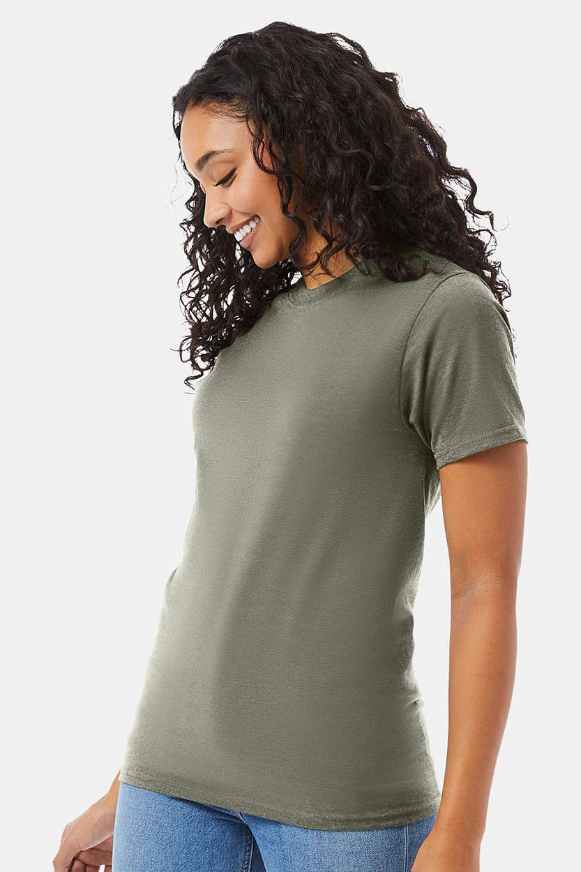 Hanes 5180/518T Mens Beefy-T Short Sleeve Crewneck T-Shirt Fatigue Green Model Side