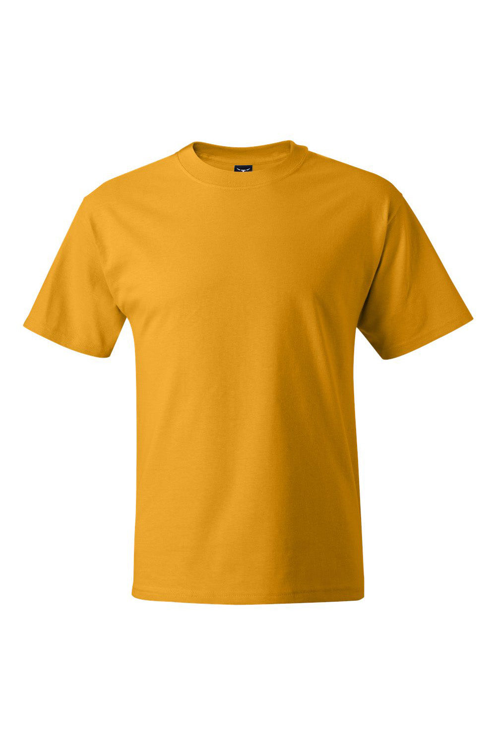 Hanes 5180/518T Mens Beefy-T Short Sleeve Crewneck T-Shirt Gold Flat Front