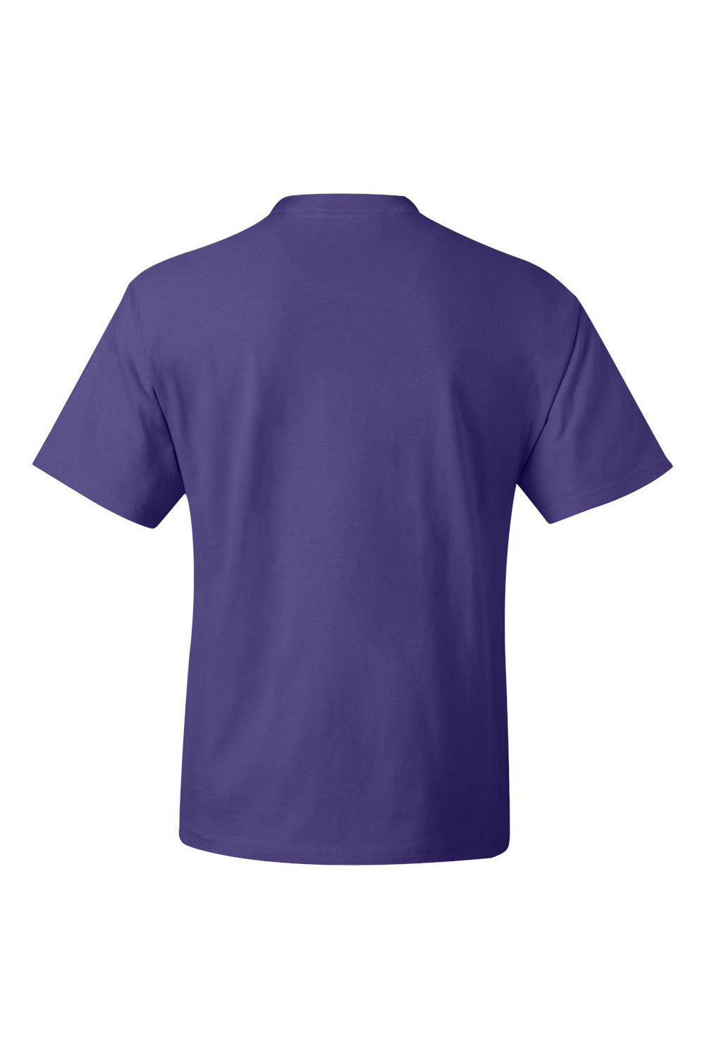 Hanes 5180/518T Mens Beefy-T Short Sleeve Crewneck T-Shirt Purple Flat Back