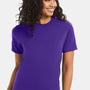 Hanes Mens Beefy-T Short Sleeve Crewneck T-Shirt - Purple