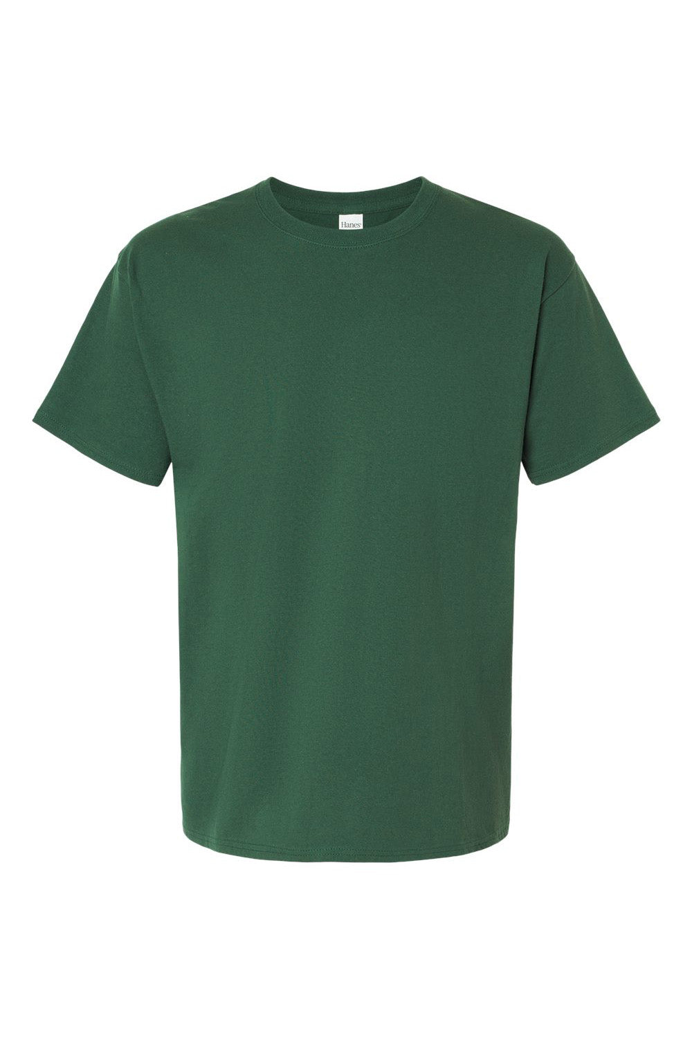 Hanes 5280 Mens ComfortSoft Short Sleeve Crewneck T-Shirt Athletic Dark Green Flat Front