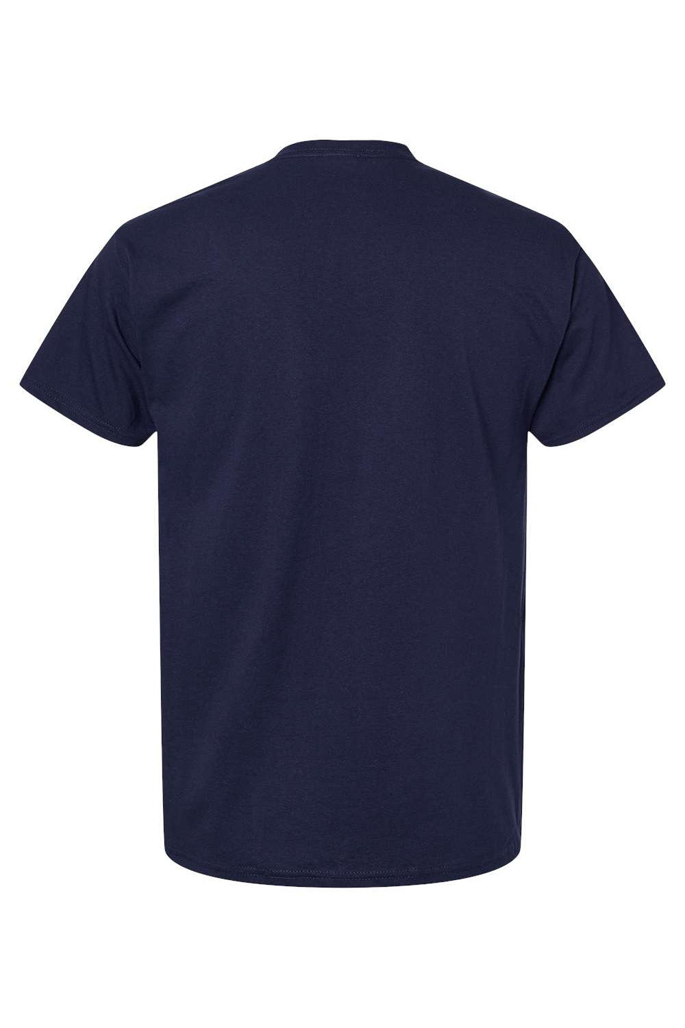 Hanes 5280 Mens ComfortSoft Short Sleeve Crewneck T-Shirt Athletic Navy Blue Flat Back