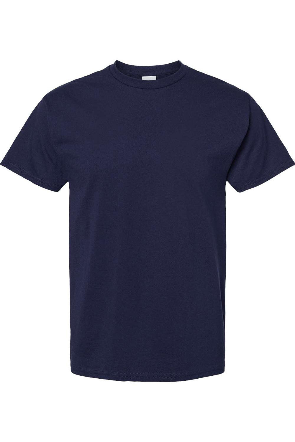 Hanes 5280 Mens ComfortSoft Short Sleeve Crewneck T-Shirt Athletic Navy Blue Flat Front