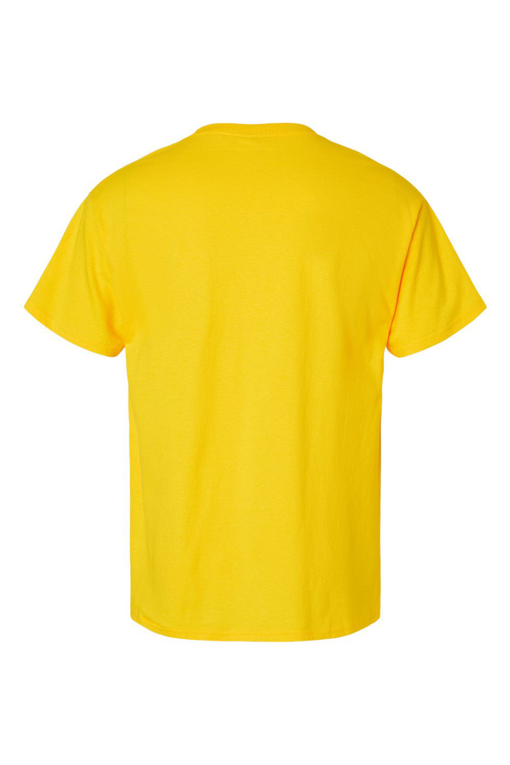 Hanes 5280 Mens ComfortSoft Short Sleeve Crewneck T-Shirt Athletic Yellow Flat Back