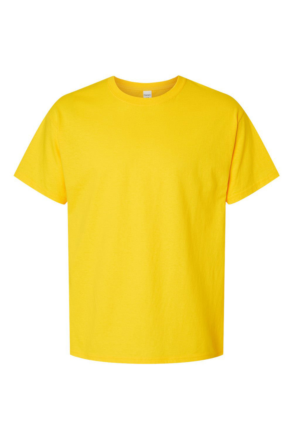 Hanes 5280 Mens ComfortSoft Short Sleeve Crewneck T-Shirt Athletic Yellow Flat Front