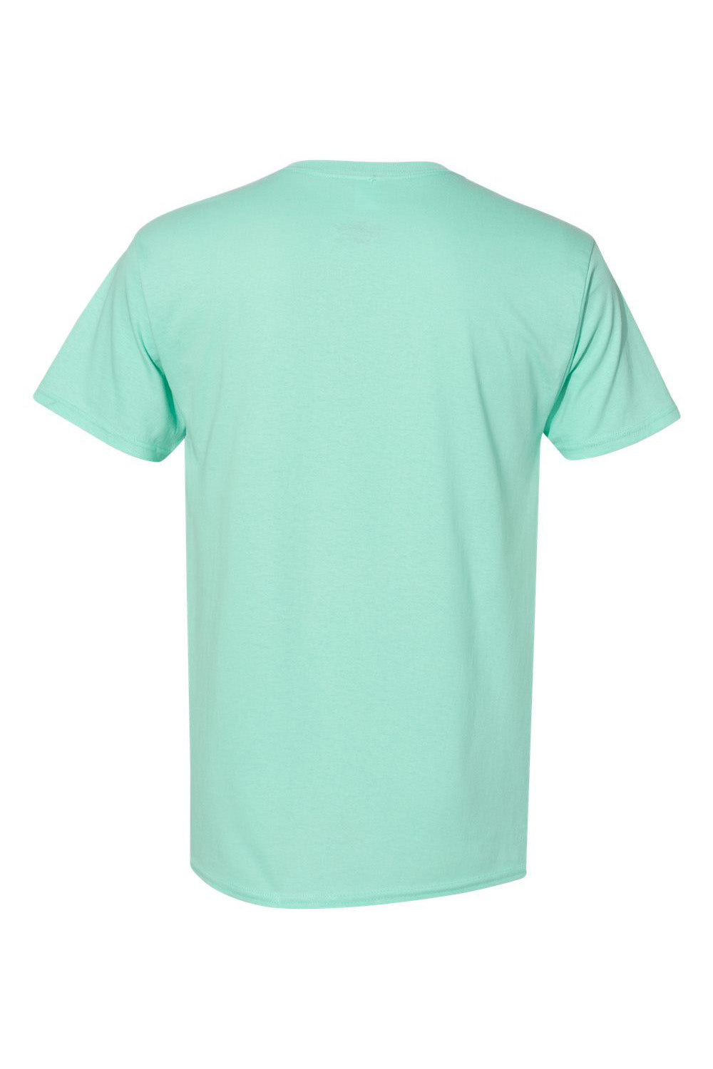 Hanes 5280 Mens ComfortSoft Short Sleeve Crewneck T-Shirt Clean Mint Blue Flat Back