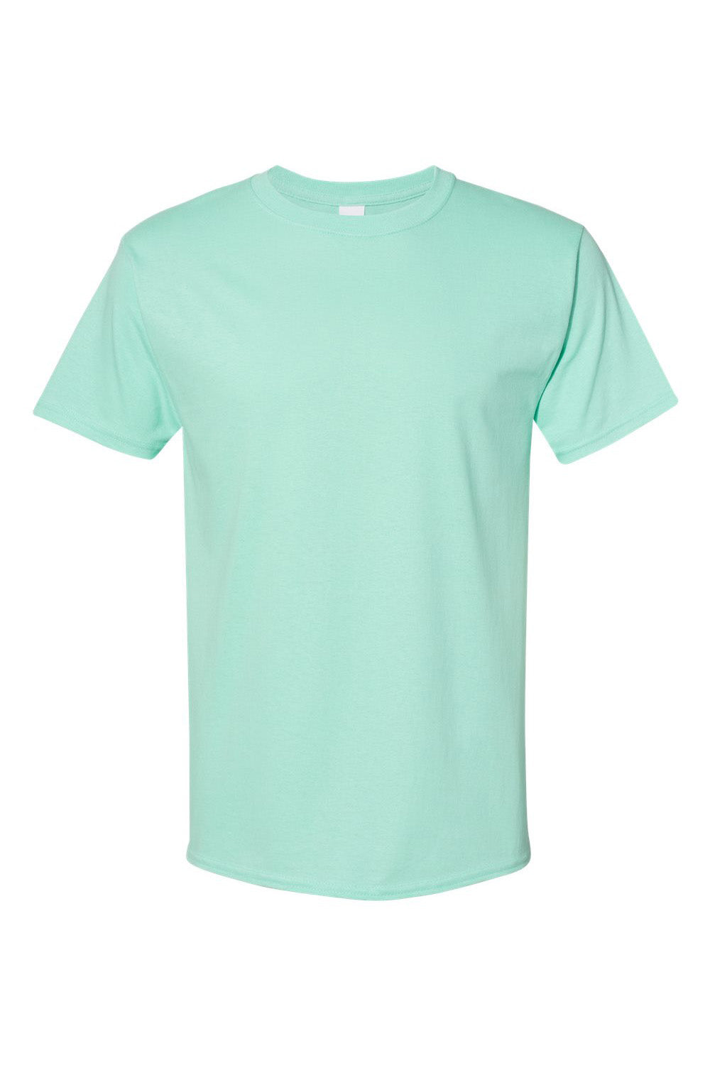 Hanes 5280 Mens ComfortSoft Short Sleeve Crewneck T-Shirt Clean Mint Blue Flat Front