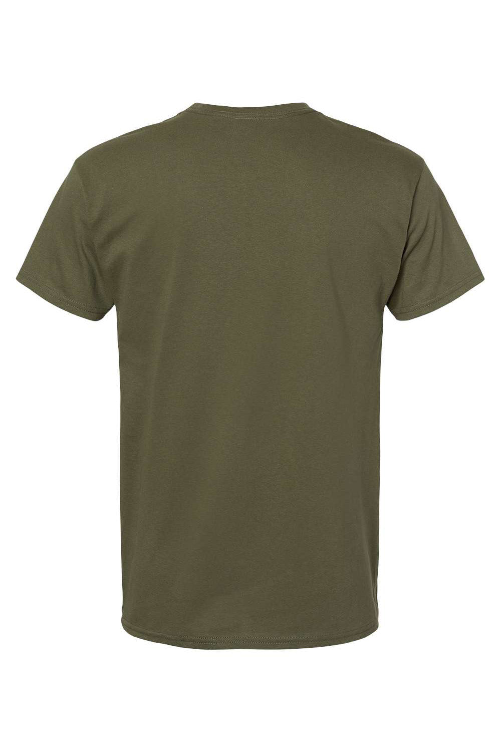 Hanes 5280 Mens ComfortSoft Short Sleeve Crewneck T-Shirt Fatigue Green Flat Back