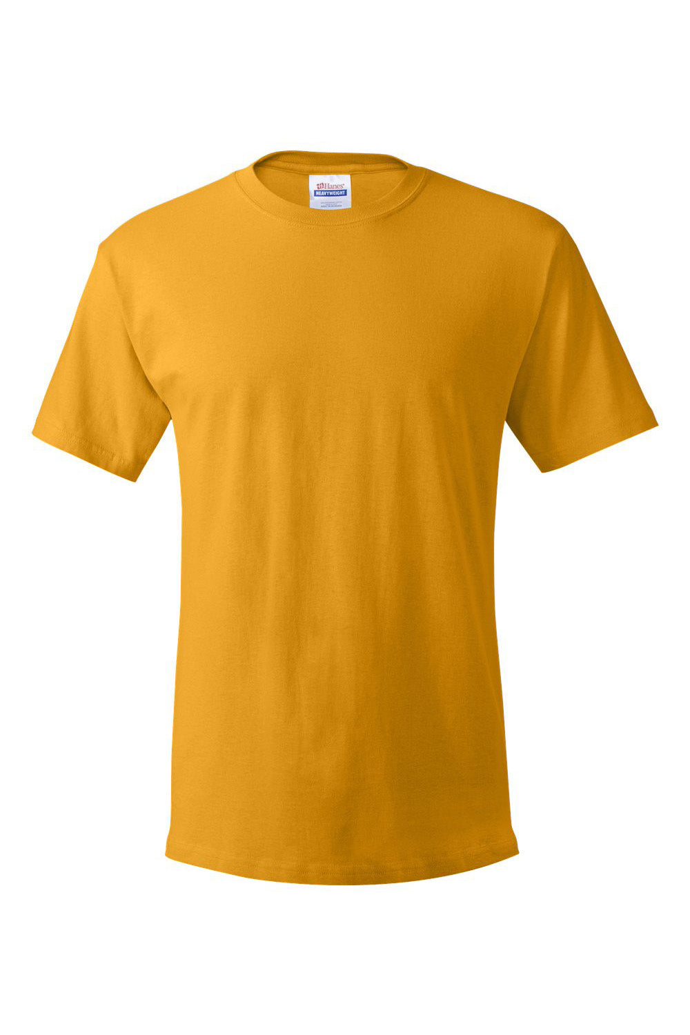 Hanes 5280 Mens ComfortSoft Short Sleeve Crewneck T-Shirt Gold Flat Front