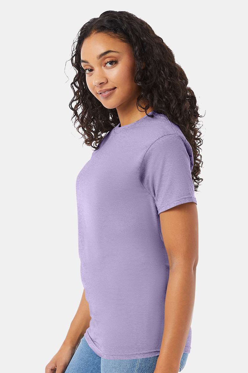 Hanes 5280 Mens ComfortSoft Short Sleeve Crewneck T-Shirt Lavender Purple Model Side