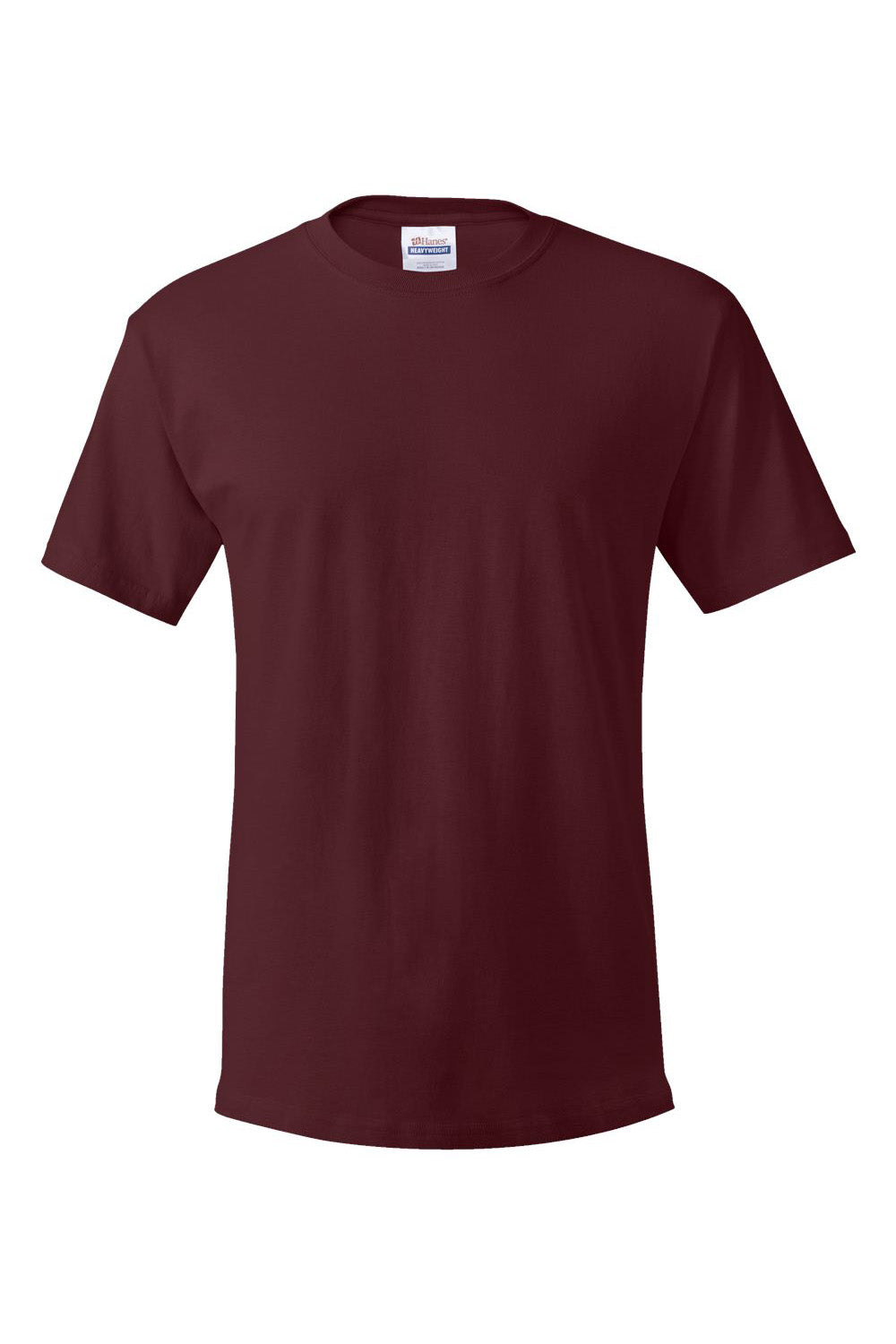 Hanes 5280 Mens ComfortSoft Short Sleeve Crewneck T-Shirt Maroon Flat Front